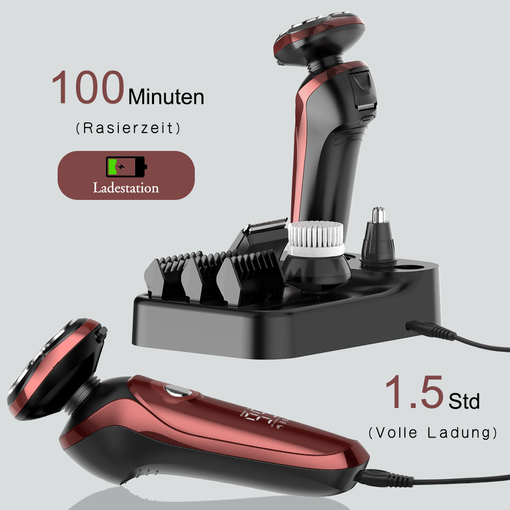FK8600 Multifunktionales Elektrorasierer-Set Bordeauxrot