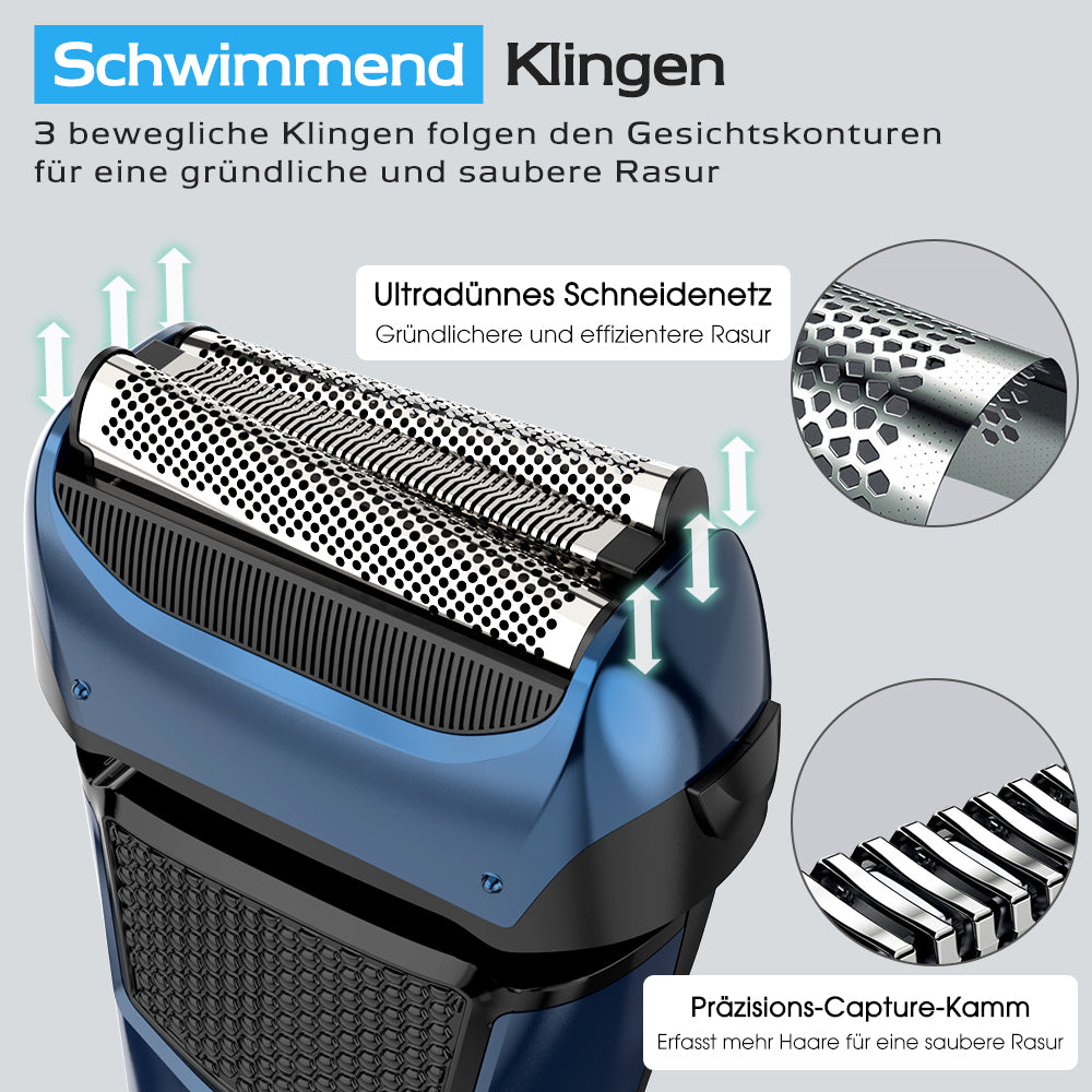 FK609 Folienrasierer für Männer, Farbverlauf blau