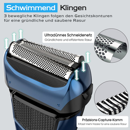 FK609 Folienrasierer für Männer, Farbverlauf blau