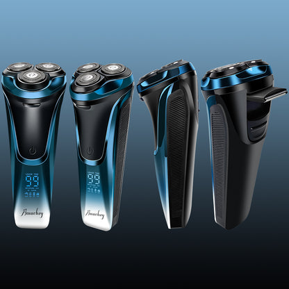 Amurhey FK375S Herrenrasierer Pro: Elektrischer Nass- und Trockenrasierer inkl. GRATIS Reiseetui & 3er Ersatzköpfen