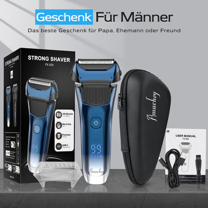 FK609 Folienrasierer für Männer, Farbverlauf blau