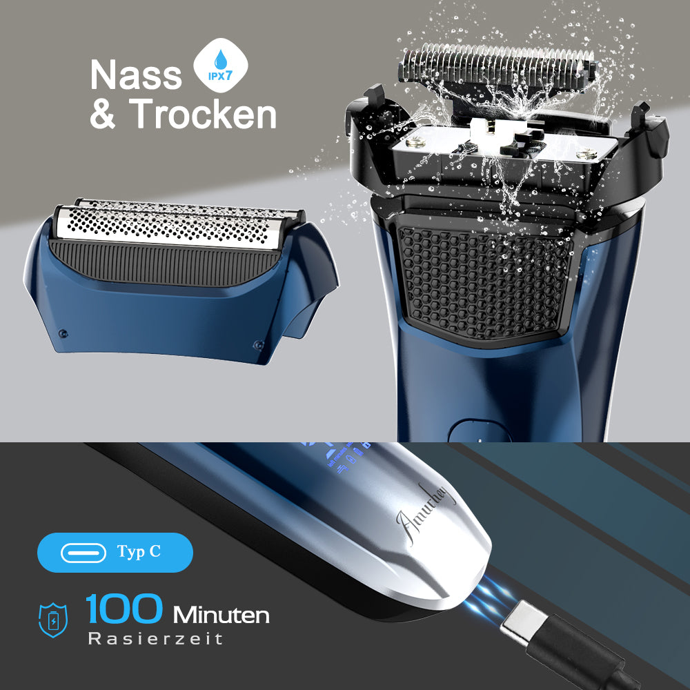 FK609 Folienrasierer für Männer, Farbverlauf blau