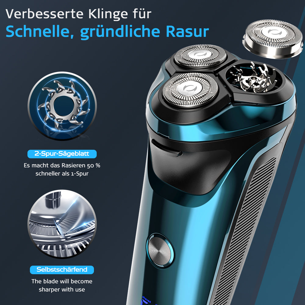 Amurhey FK373 Herrenrasierer Pro: Elektrischer Nass- und Trockenrasierer inkl. GRATIS Reiseetui