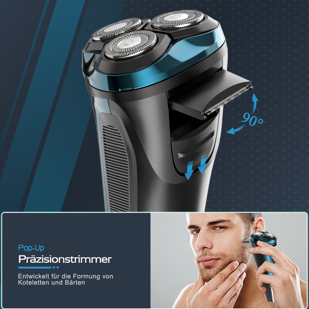 Amurhey FK373 Herrenrasierer Pro: Elektrischer Nass- und Trockenrasierer inkl. GRATIS Reiseetui
