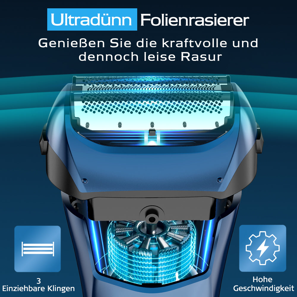 FK609 Folienrasierer für Männer, Farbverlauf blau