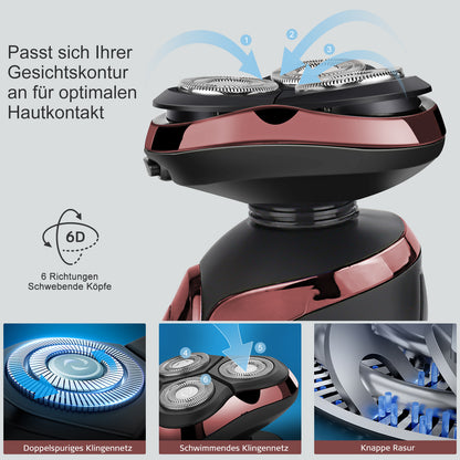 FK8600 Multifunktionales Elektrorasierer-Set Bordeauxrot