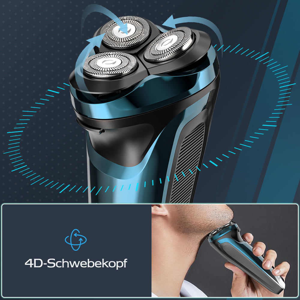 Amurhey FK373 Herrenrasierer Pro: Elektrischer Nass- und Trockenrasierer inkl. GRATIS Reiseetui