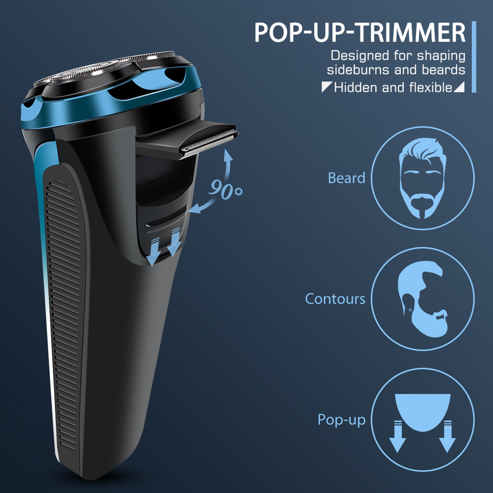 Amurhey FK375S Men's Razor Pro: Electric wet and dry shaver including FREE storage case & 3 replacement blades